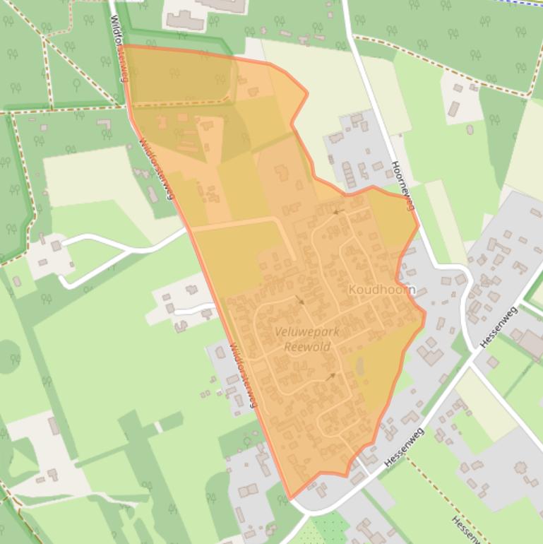 Kaart van postcodegebied 3881NH.