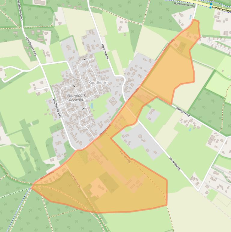 Kaart van postcodegebied 3881NL.
