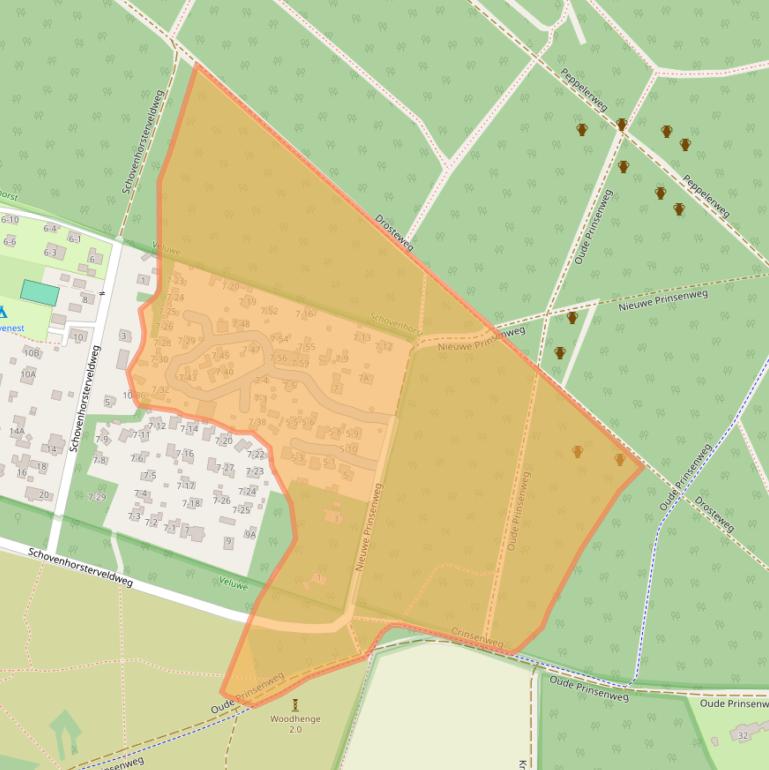 Kaart van postcodegebied 3881PH.