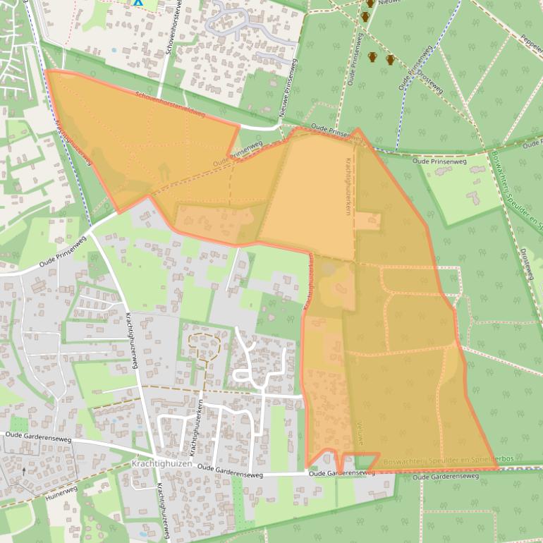 Kaart van postcodegebied 3881PK.