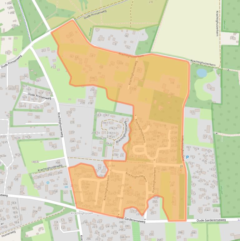 Kaart van postcodegebied 3881PL.