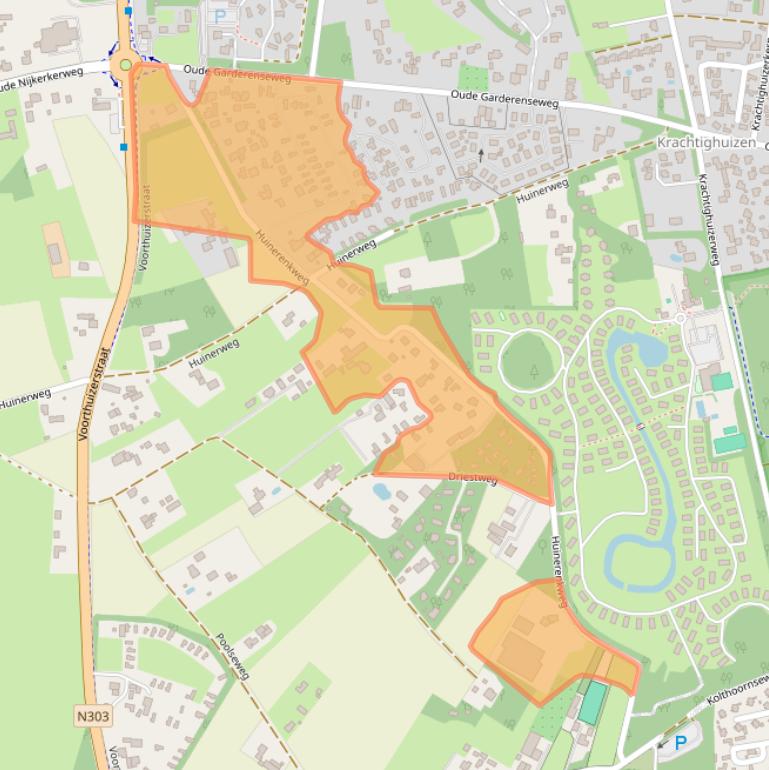 Kaart van postcodegebied 3881PS.