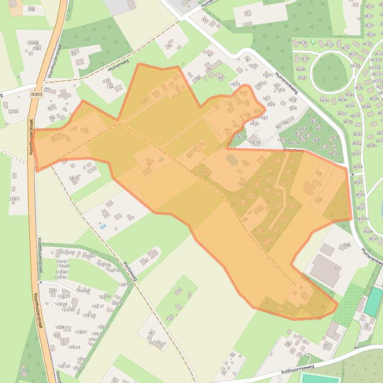 Kaart van postcodegebied 3881PV.