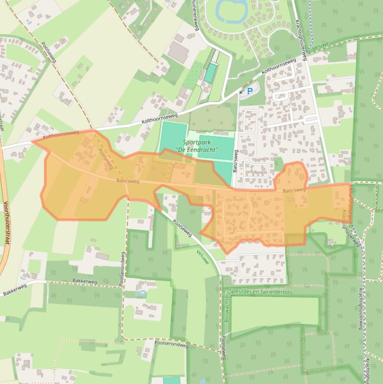Kaart van postcodegebied 3881PX.