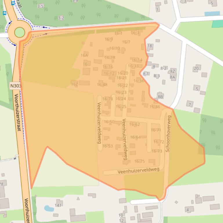 Kaart van postcodegebied 3881RH.