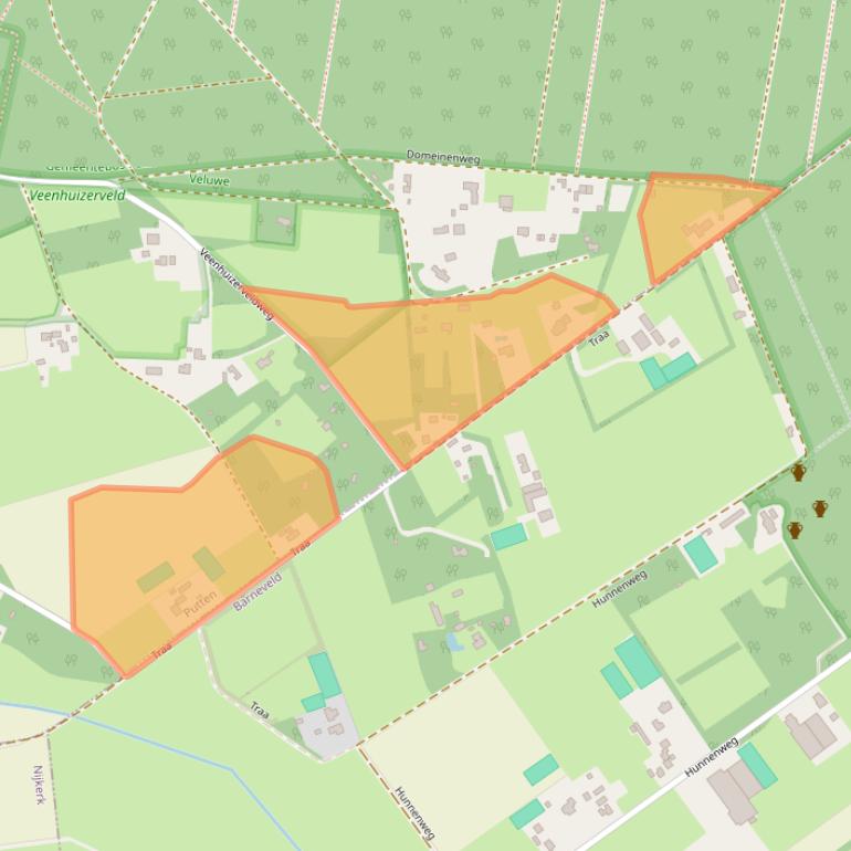 Kaart van postcodegebied 3881RN.