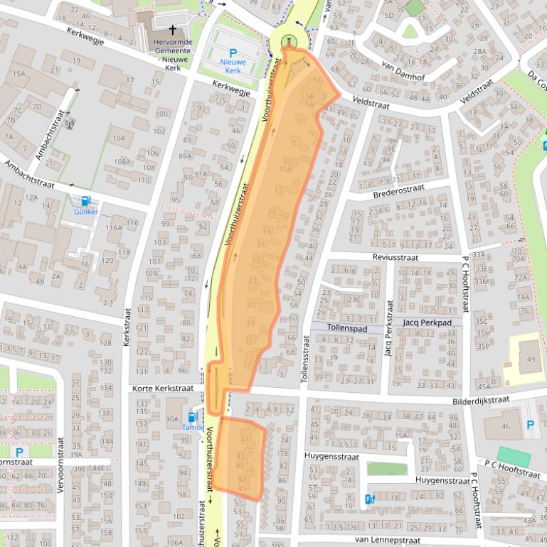 Kaart van postcodegebied 3881SB.