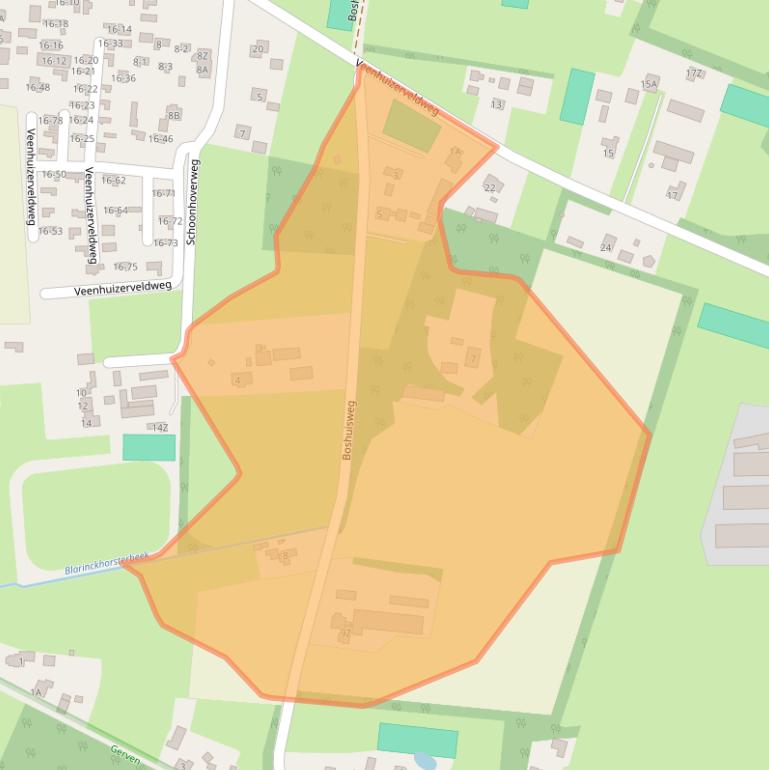 Kaart van postcodegebied 3881SW.