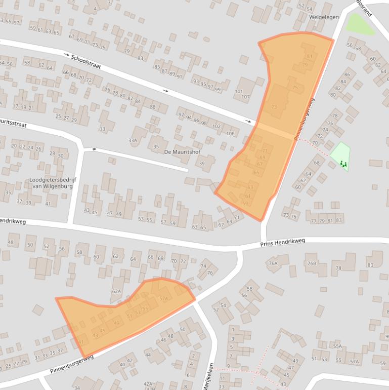 Kaart van postcodegebied 3881VC.