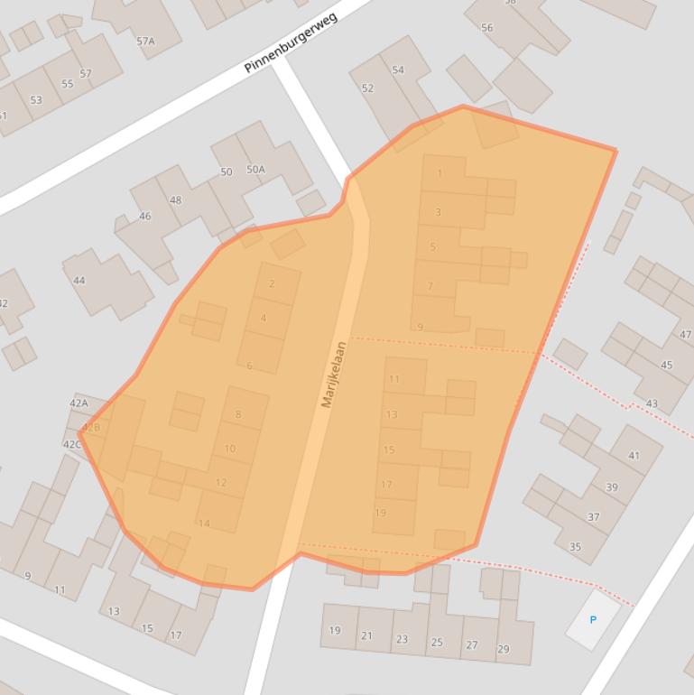 Kaart van postcodegebied 3881VG.