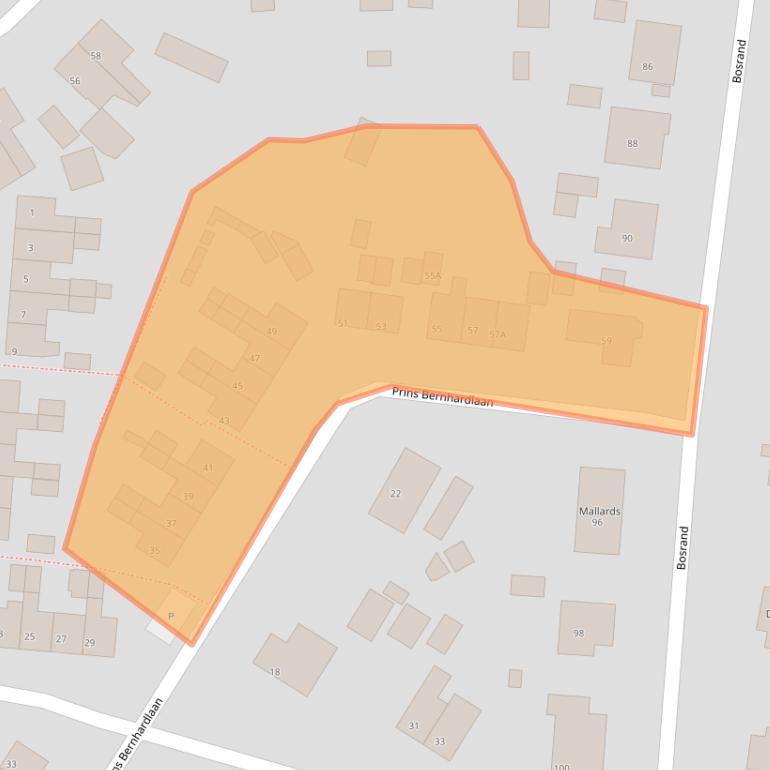 Kaart van postcodegebied 3881VL.