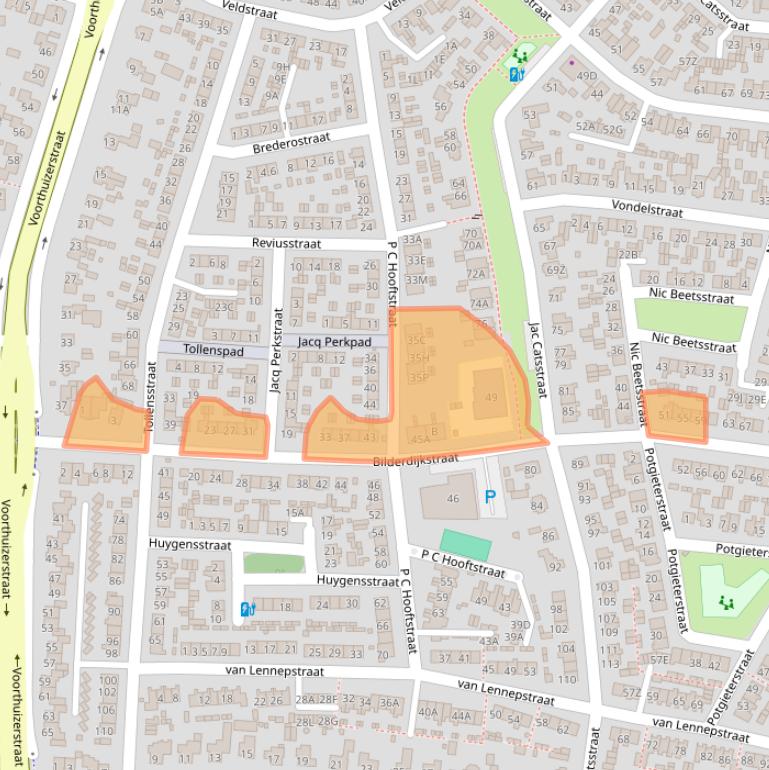 Kaart van postcodegebied 3881WB.