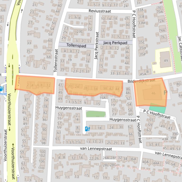 Kaart van postcodegebied 3881WD.