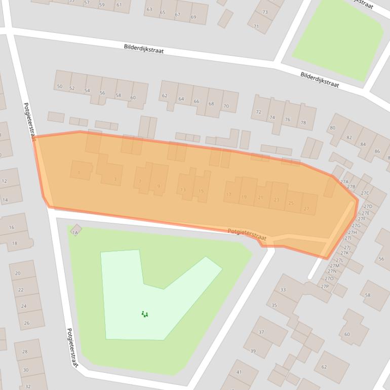 Kaart van postcodegebied 3881WK.
