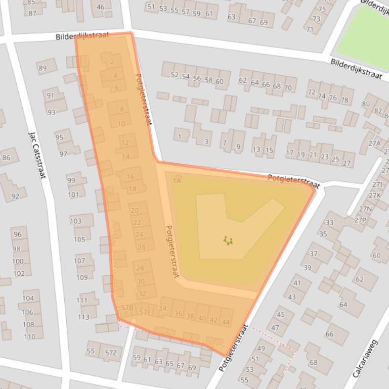 Kaart van postcodegebied 3881WN.