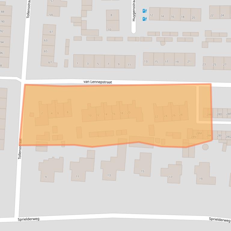 Kaart van postcodegebied 3881WS.