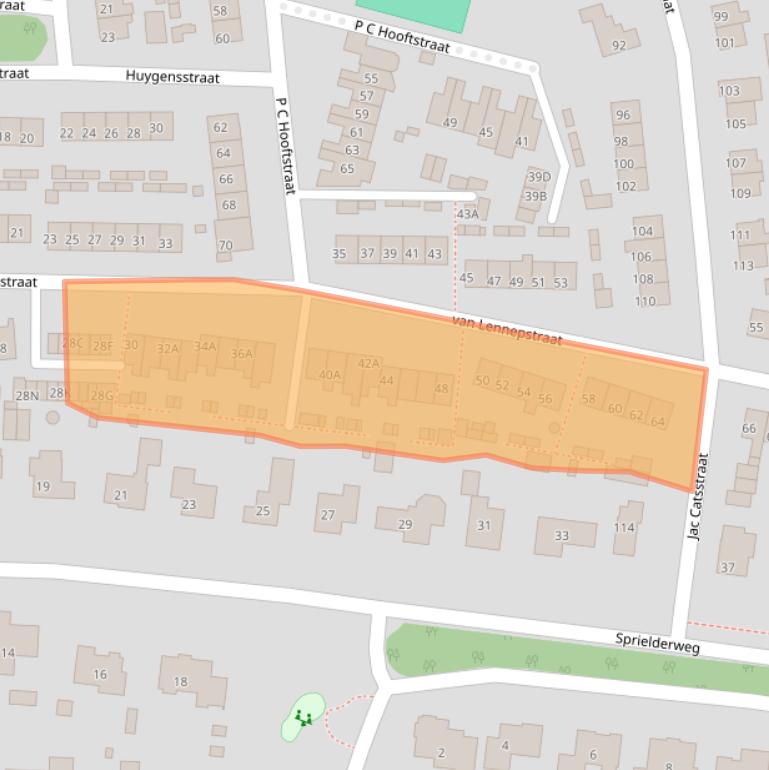 Kaart van postcodegebied 3881WT.