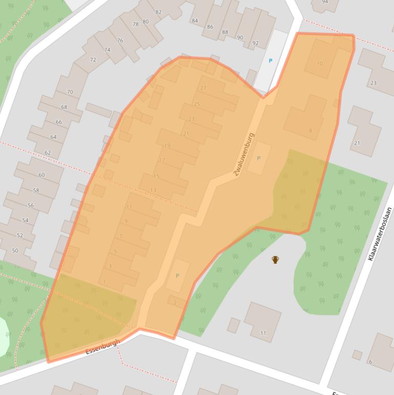 Kaart van postcodegebied 3881ZJ.