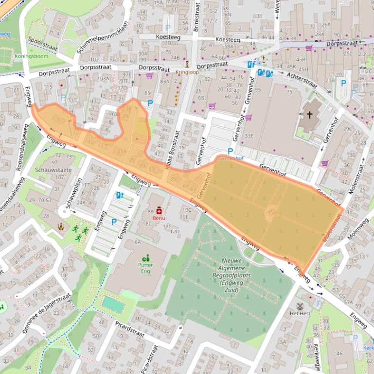 Kaart van postcodegebied 3882AJ.