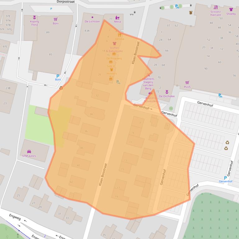 Kaart van postcodegebied 3882AM.