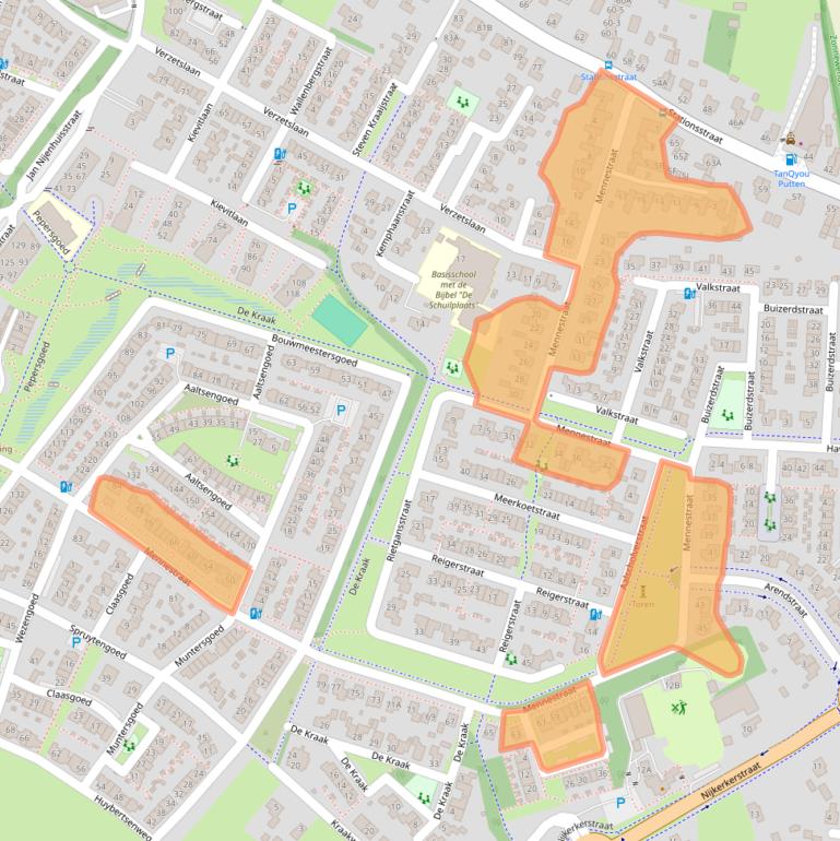 Kaart van postcodegebied 3882AN.