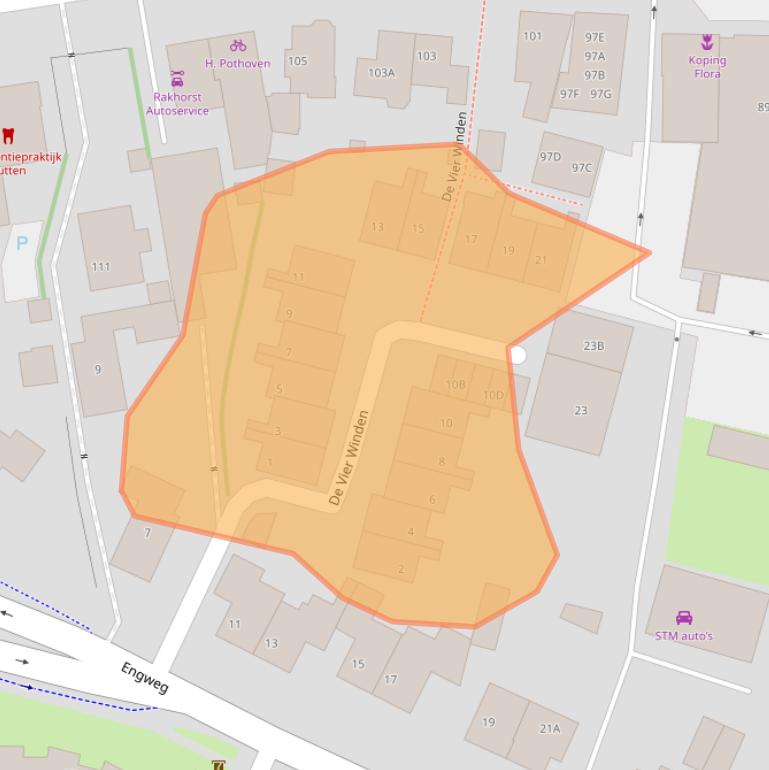 Kaart van postcodegebied 3882AP.