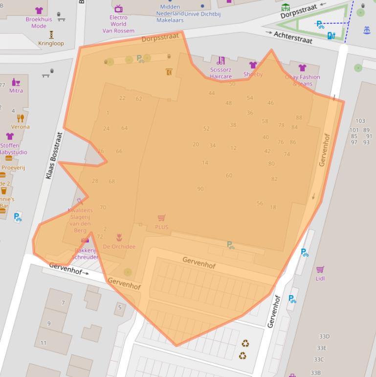 Kaart van postcodegebied 3882AT.