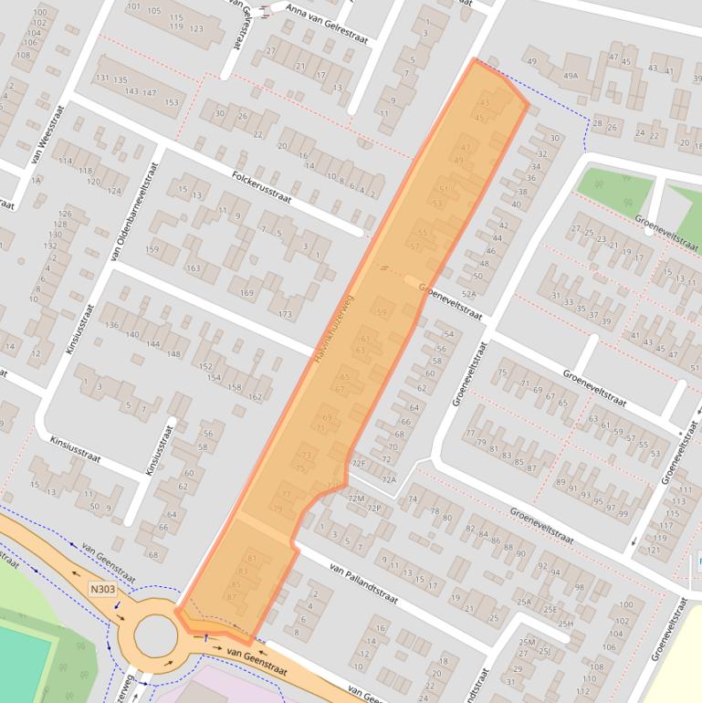 Kaart van postcodegebied 3882BG.