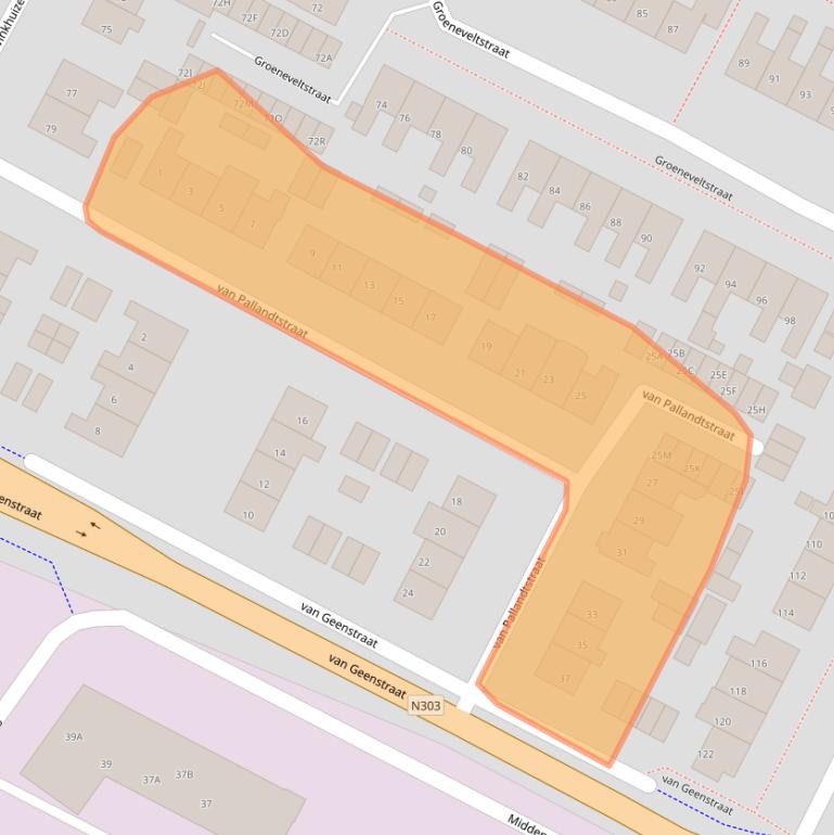 Kaart van postcodegebied 3882BK.