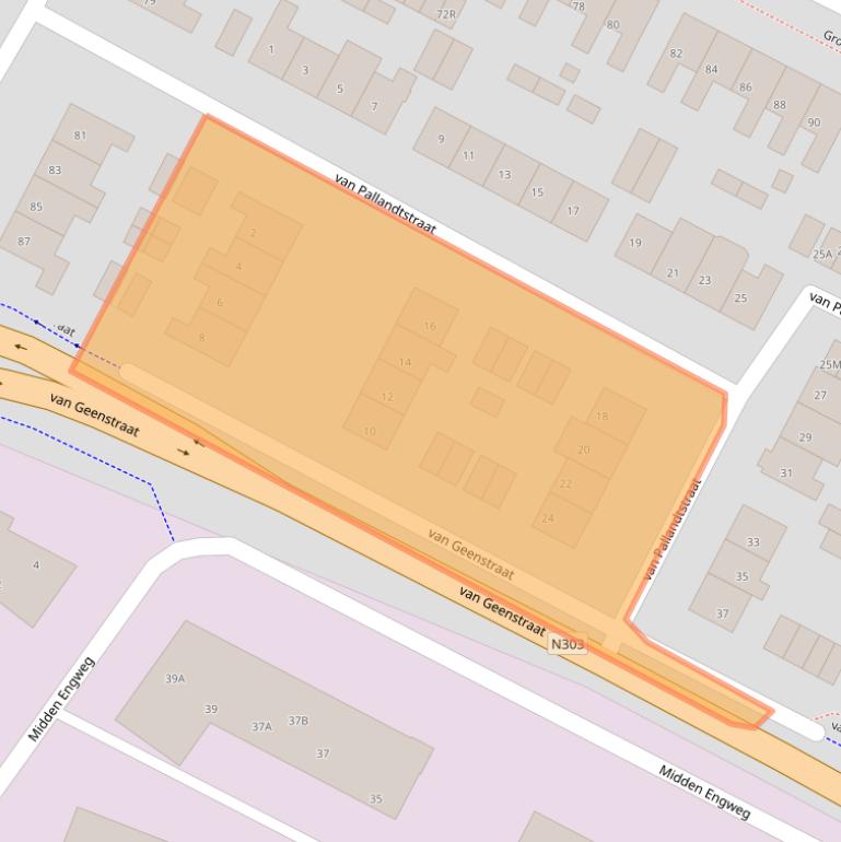 Kaart van postcodegebied 3882BL.