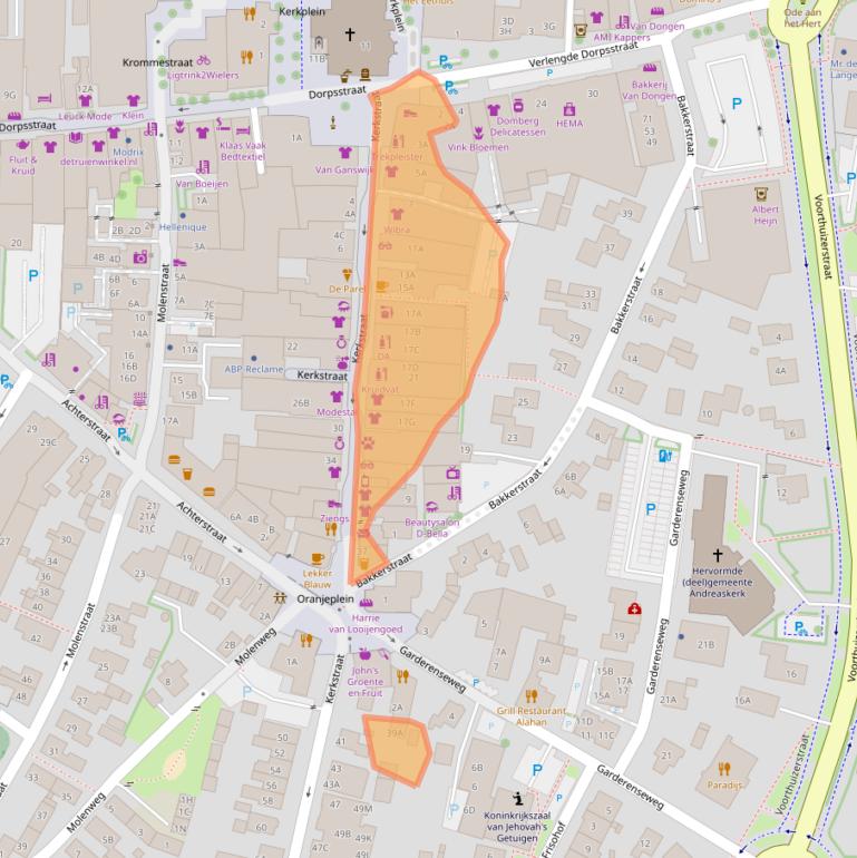 Kaart van postcodegebied 3882BM.