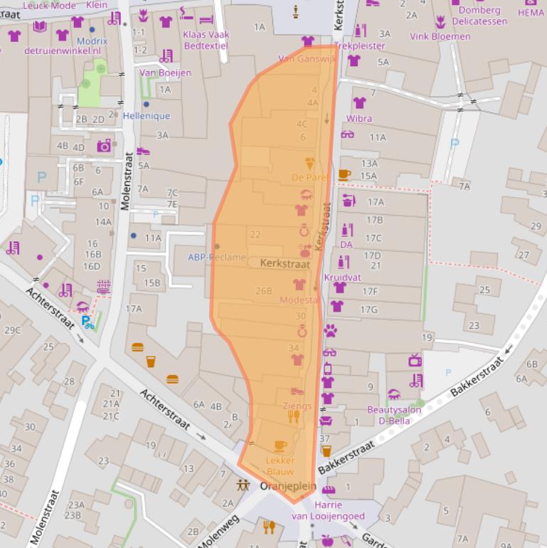 Kaart van postcodegebied 3882BS.