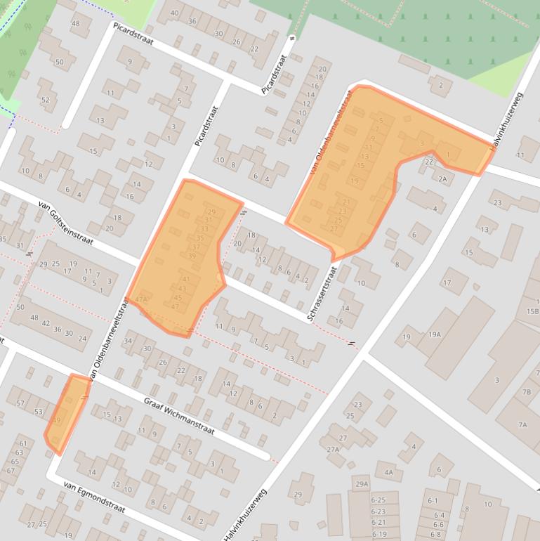 Kaart van postcodegebied 3882CA.