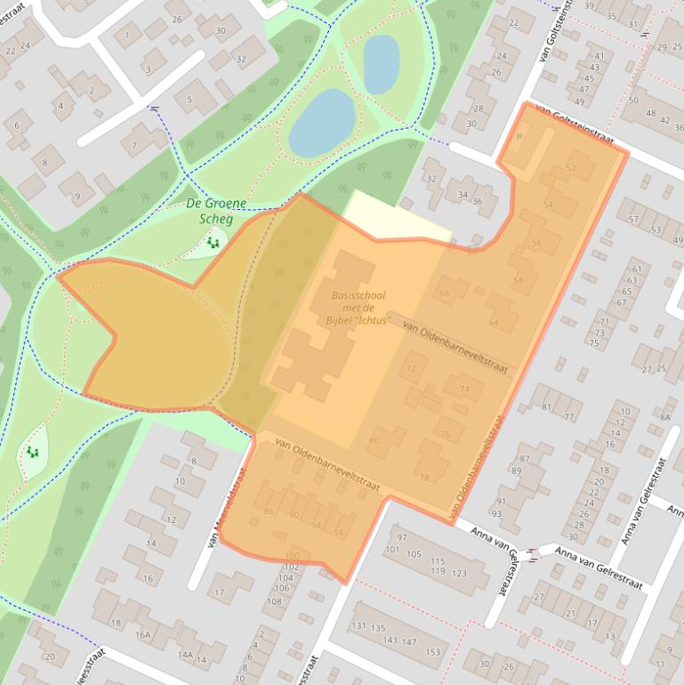Kaart van postcodegebied 3882CG.