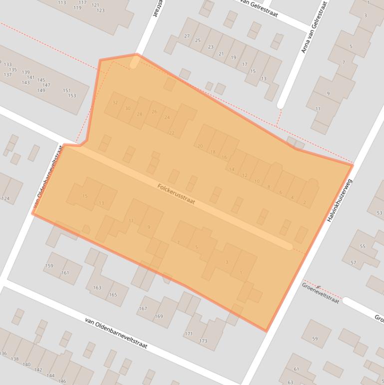 Kaart van postcodegebied 3882CL.