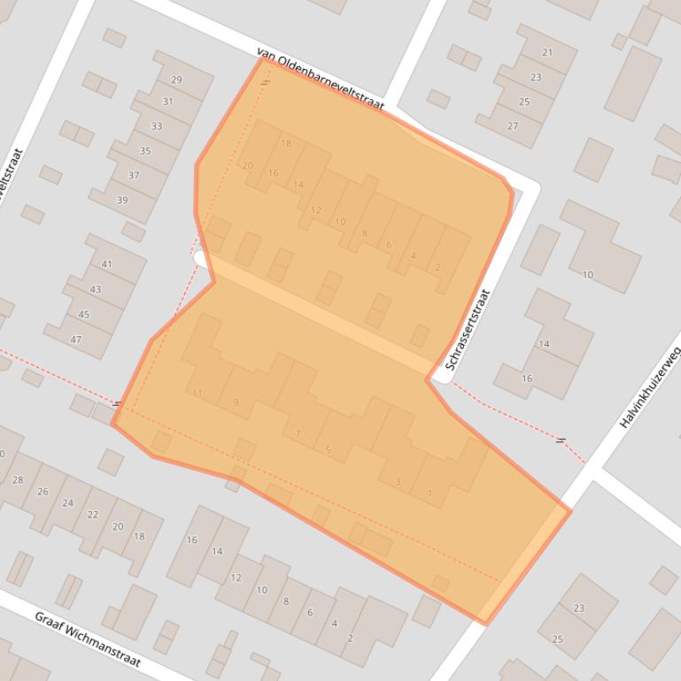 Kaart van postcodegebied 3882CN.