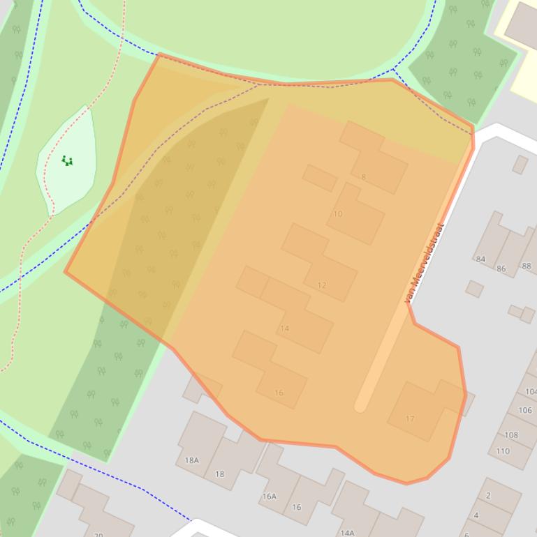 Kaart van postcodegebied 3882CT.