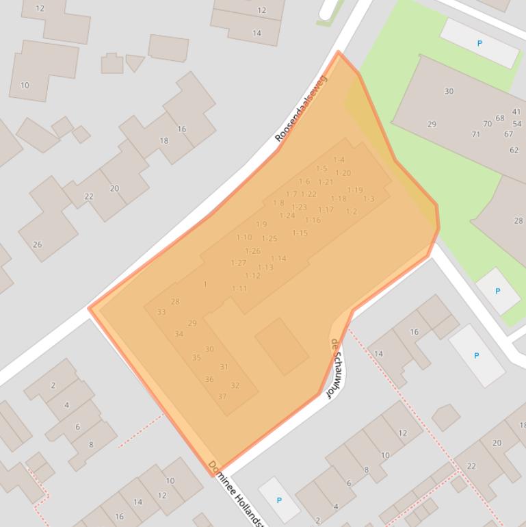 Kaart van postcodegebied 3882DS.