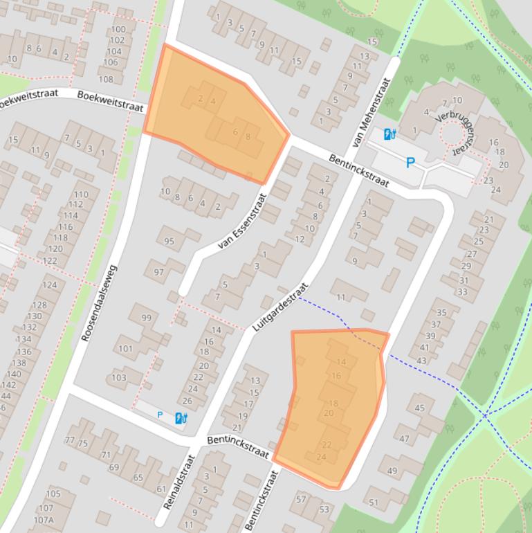 Kaart van postcodegebied 3882EC.