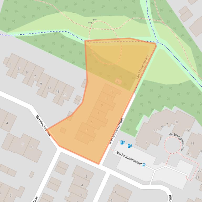 Kaart van postcodegebied 3882ED.