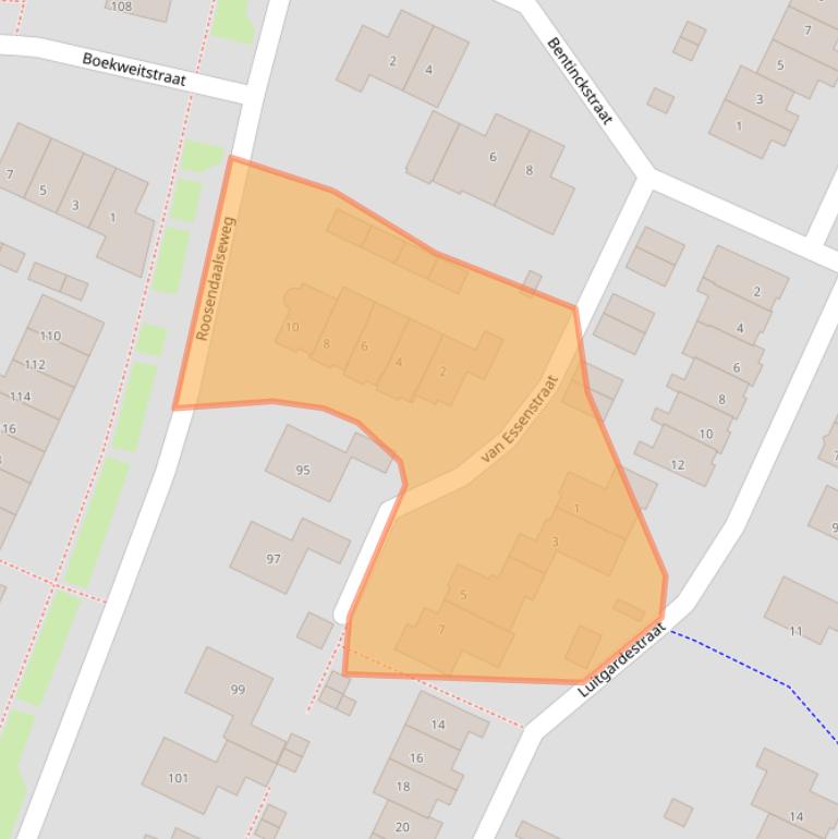 Kaart van postcodegebied 3882EG.