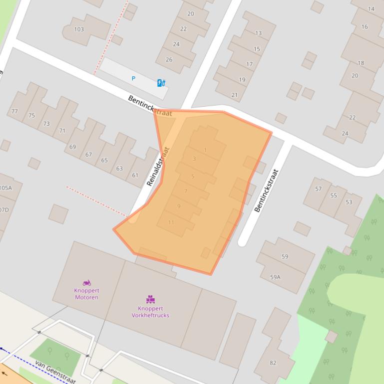 Kaart van postcodegebied 3882EJ.