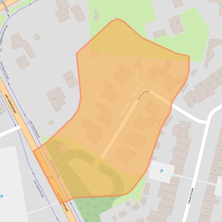 Kaart van postcodegebied 3882GZ.