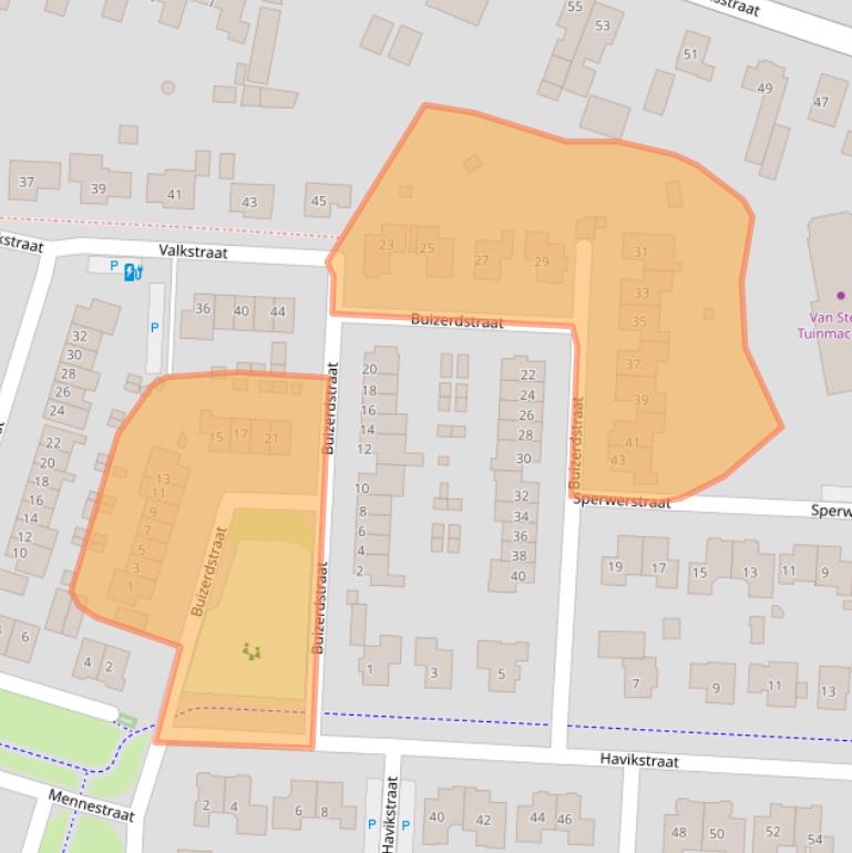 Kaart van postcodegebied 3882HW.