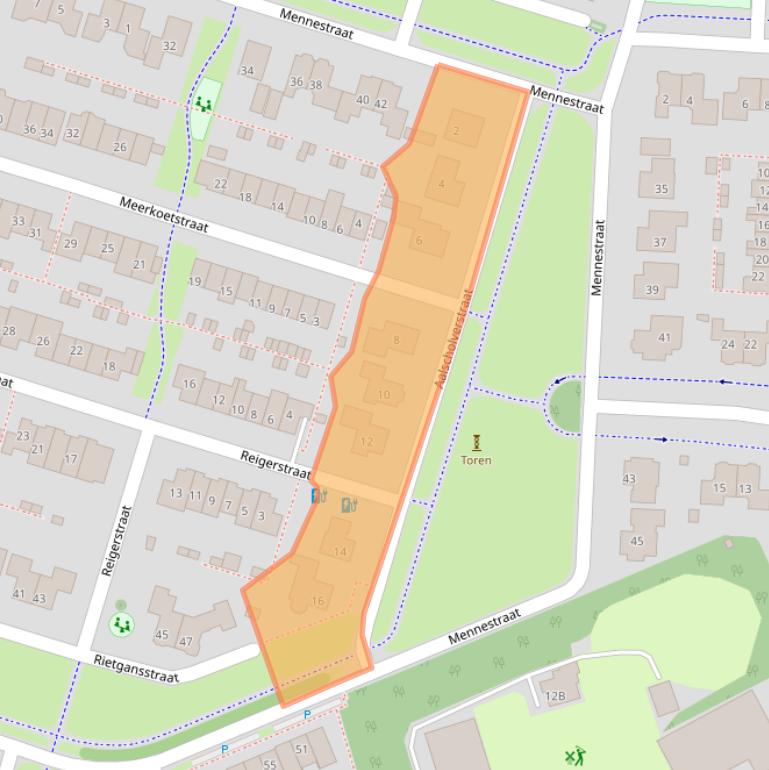 Kaart van postcodegebied 3882JA.