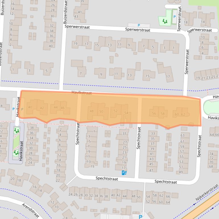 Kaart van postcodegebied 3882JH.
