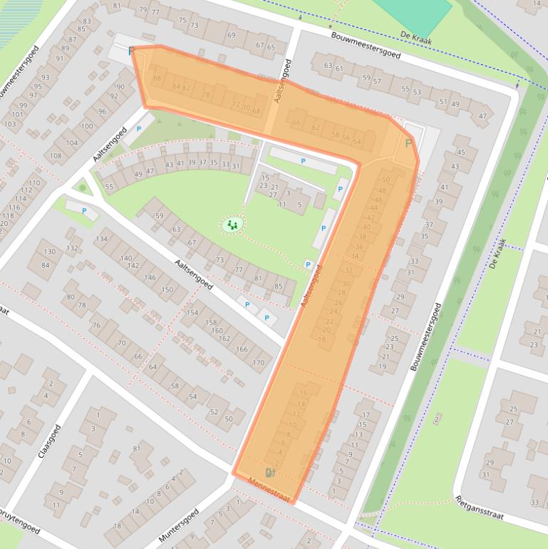 Kaart van postcodegebied 3882KH.