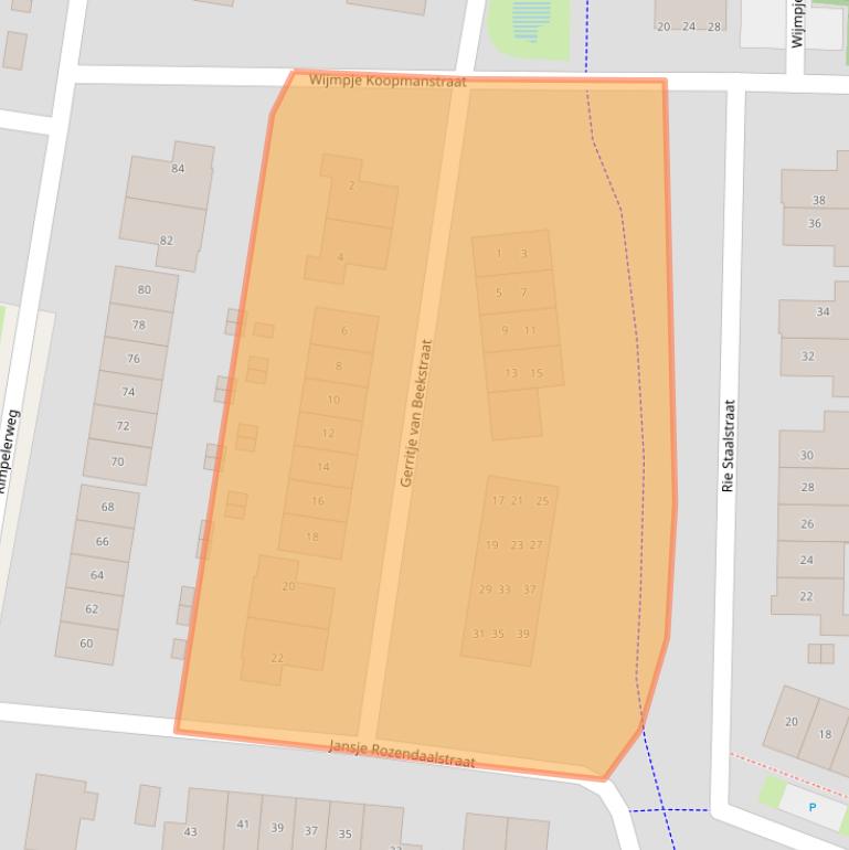 Kaart van postcodegebied 3882KS.