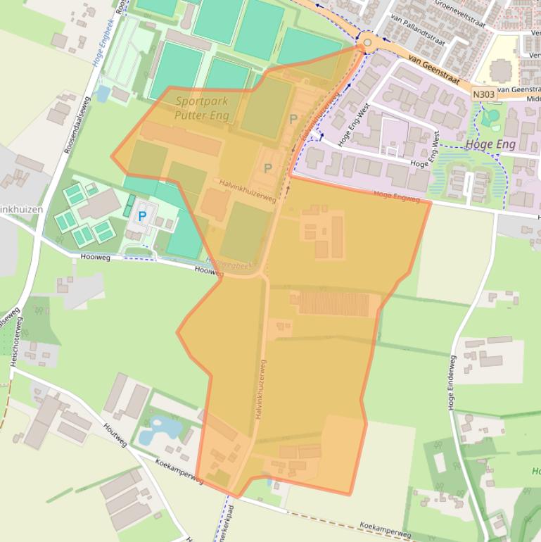 Kaart van postcodegebied 3882LA.