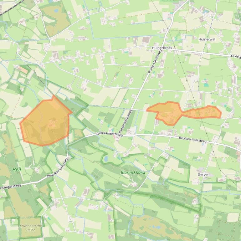 Kaart van postcodegebied 3882LE.